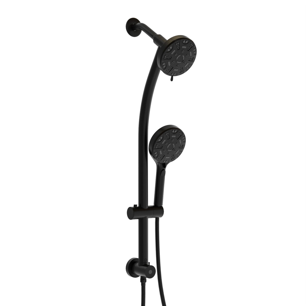 Multi Function Dual Shower Head System With 4.7" Rain Showerhead, 8 Function Hand Shower, Adjustable Slide Bar
