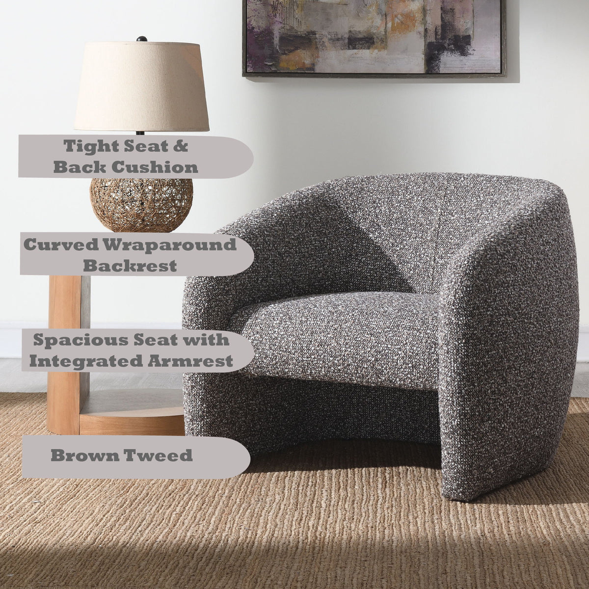 Livia - Accent Chair - Brown / Gray
