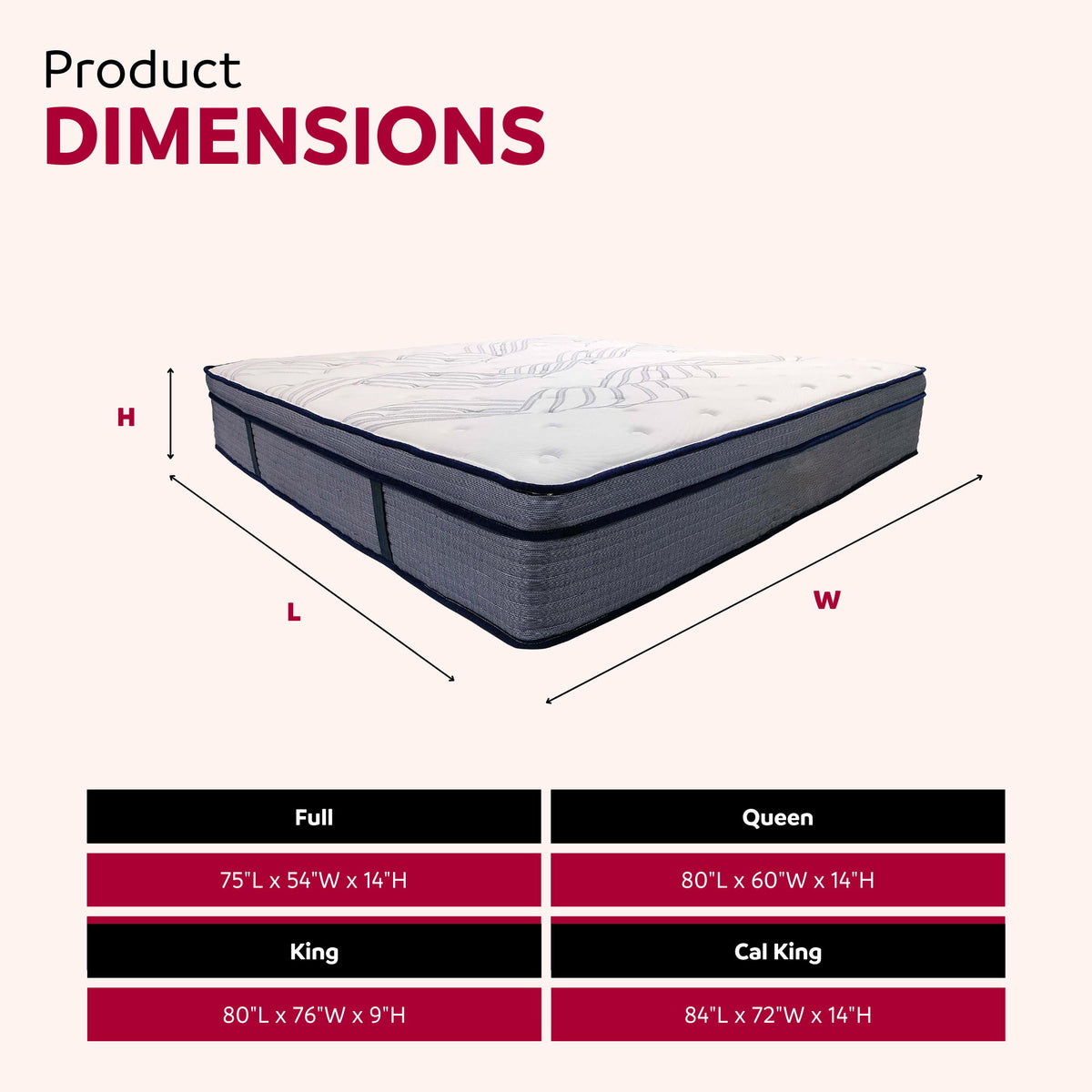 Hybrid Plush Foam Mattress, Soft Polyester Knit Cover, Multi Layer Foam Mattress - White / Gray - King