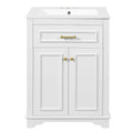 Bathroom Vanity With Integrated Sink, 2 Door Cabinet With Tip Out Drawer, Rectangular Design