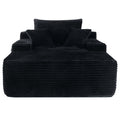 Convertible Chaise Lounge Chair & Wide Armrest & Throw Pillows - Black