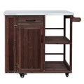 Outdoor Kitchen Island Prep Station With Lockable Wheels, Ample Storage, Towel & Spice Racks