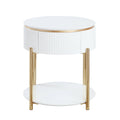 Daveigh - High Gloss End Table - Gold / White