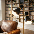 Axis - Floor Lamp With 4 Way Switch Double Spots With Base - Black / Gold