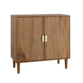 Buffet Cabinet With Line Groove Design, Sideboard Buffet Cabinet With Storage, Multifunctional Accent Cabinet For Living Room, Entryway, Hallway, Office, Kitchen - Brown