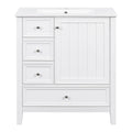Modern Bathroom Vanity With Sink, 1 Cabinet & 3 Drawers