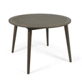 Round Outdoor Patio Table With Slatted Top - Gray