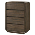 Flair Rounded Edges 1 Piece Chest, 5 Drawer Storage Bedroom Furniture - Brown