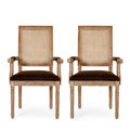 Upholstered Dining Chair With Cane Backrest