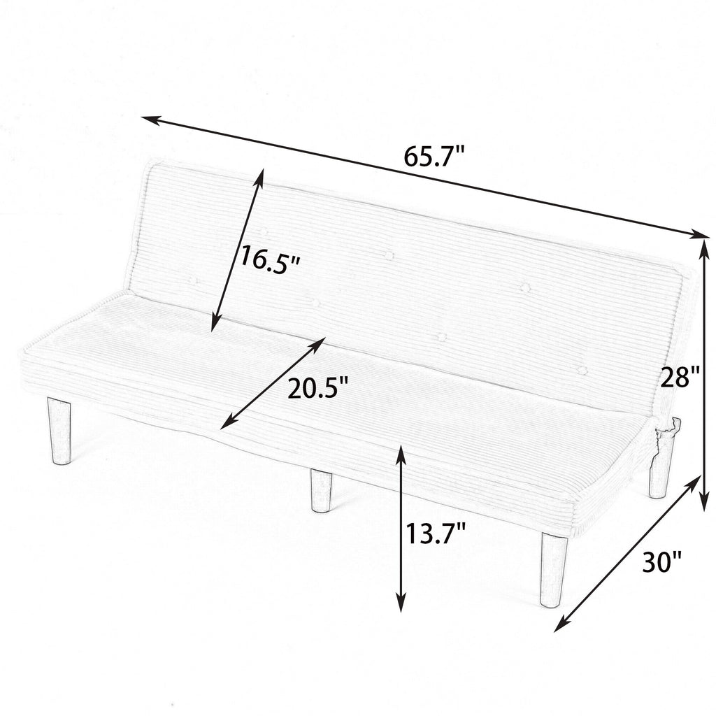 Versatile Sofa Bed With Solid Wood Frame