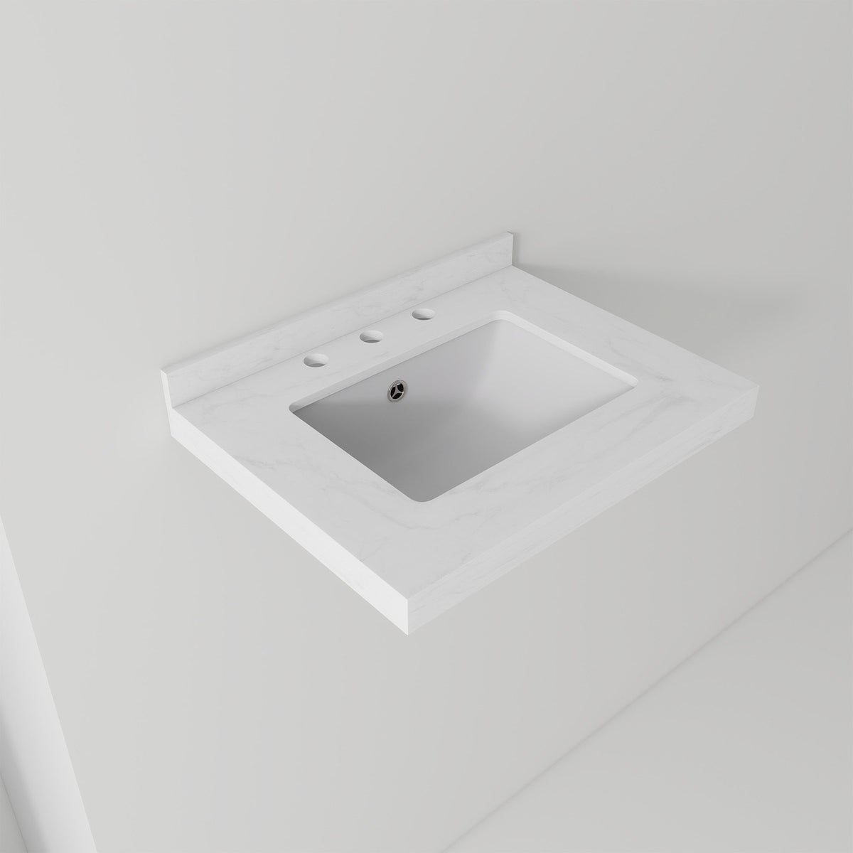 Basin Sink, Triple Faucet Holes, 2" Thick Rim, Sink Only