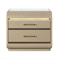 Gigi - Nightstand With LED Lighting For Bedroom Storage - Gold