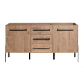 60" Freestanding Bathroom Vanity With Soft Close Doors And Drawers, (Vanity Only) - Imitative Oak