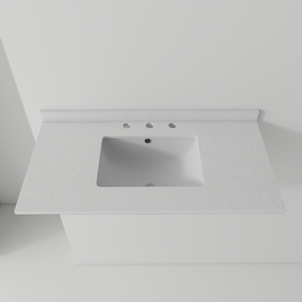 Basin Sink, 0.6" Ultra Thin Profile, Triple Faucet Holes