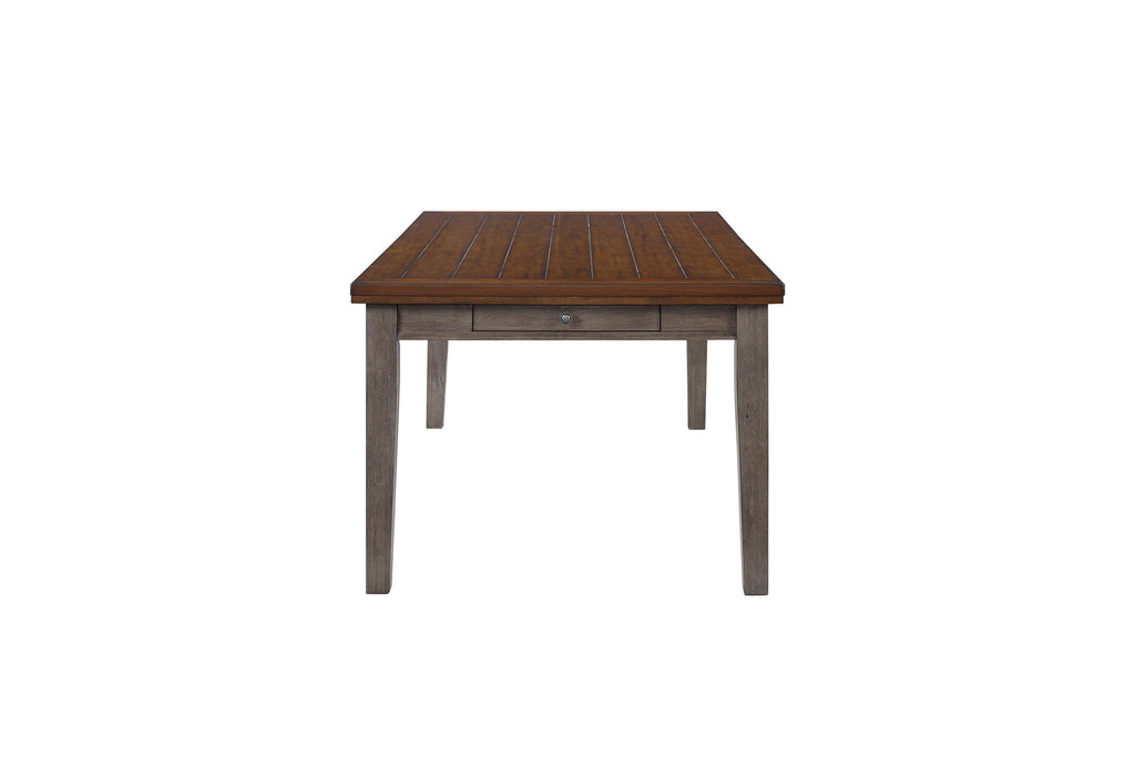 2 Tone 6 Drawer Dining Table - Gray