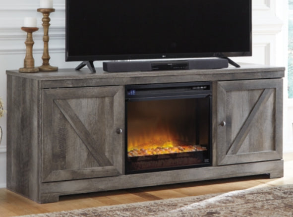 Wynnlow 63” tv stand with electric fireplace ￼