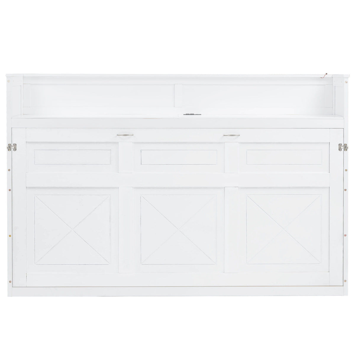 Murphy Bed With Desk, LED Light And USB Charging Station