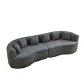 Curved Sectional Sofa With 6 Pillows
