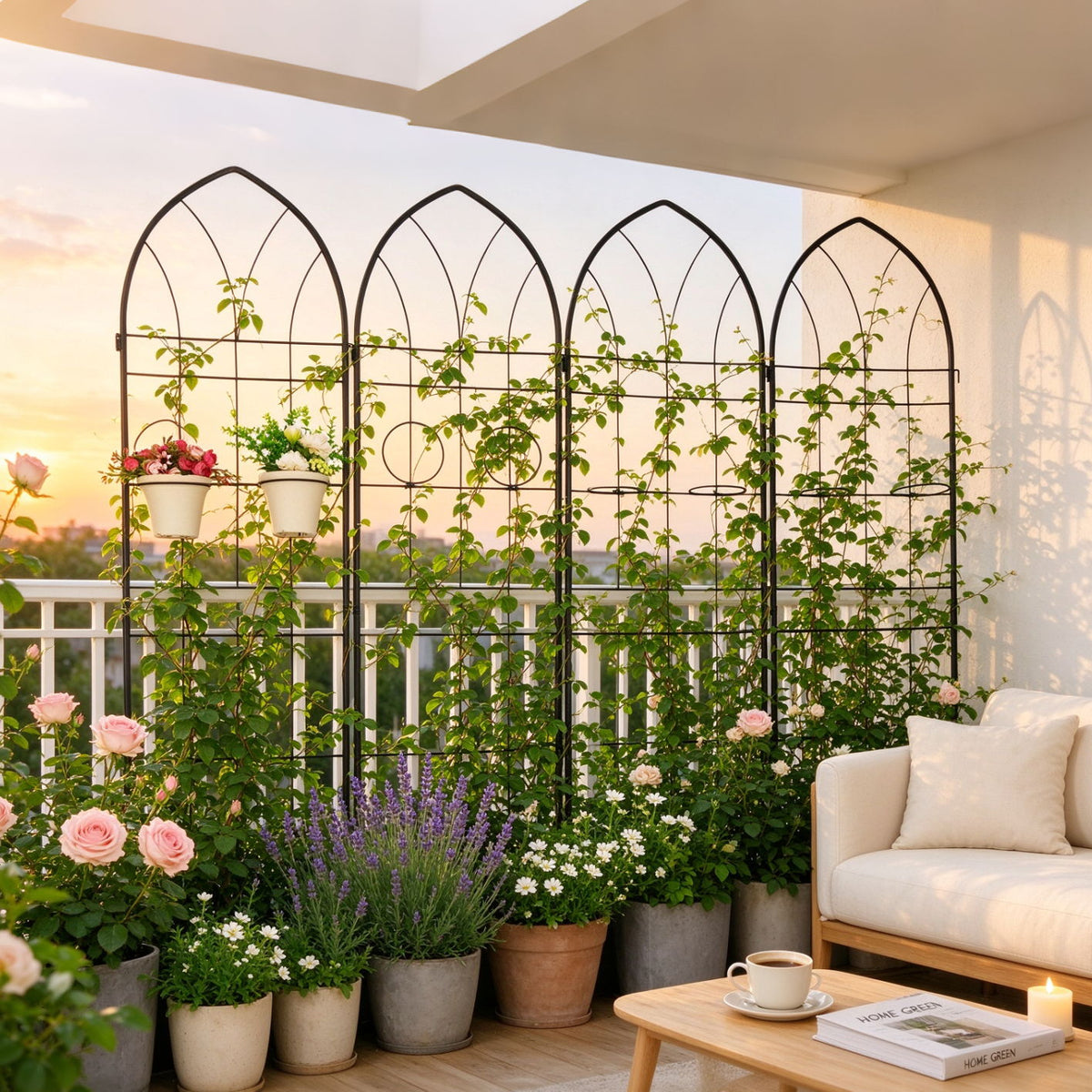 Metal Garden Trellis Rustproof Trellis For Climbing Plant, Outdoor Flower Support