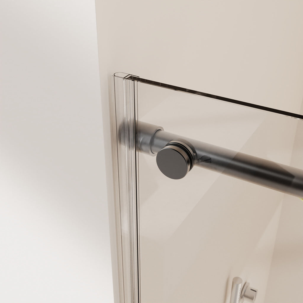 Frameless Single Sliding Soft Close Shower Doors, 5/16" Sgcc Tempered Glass