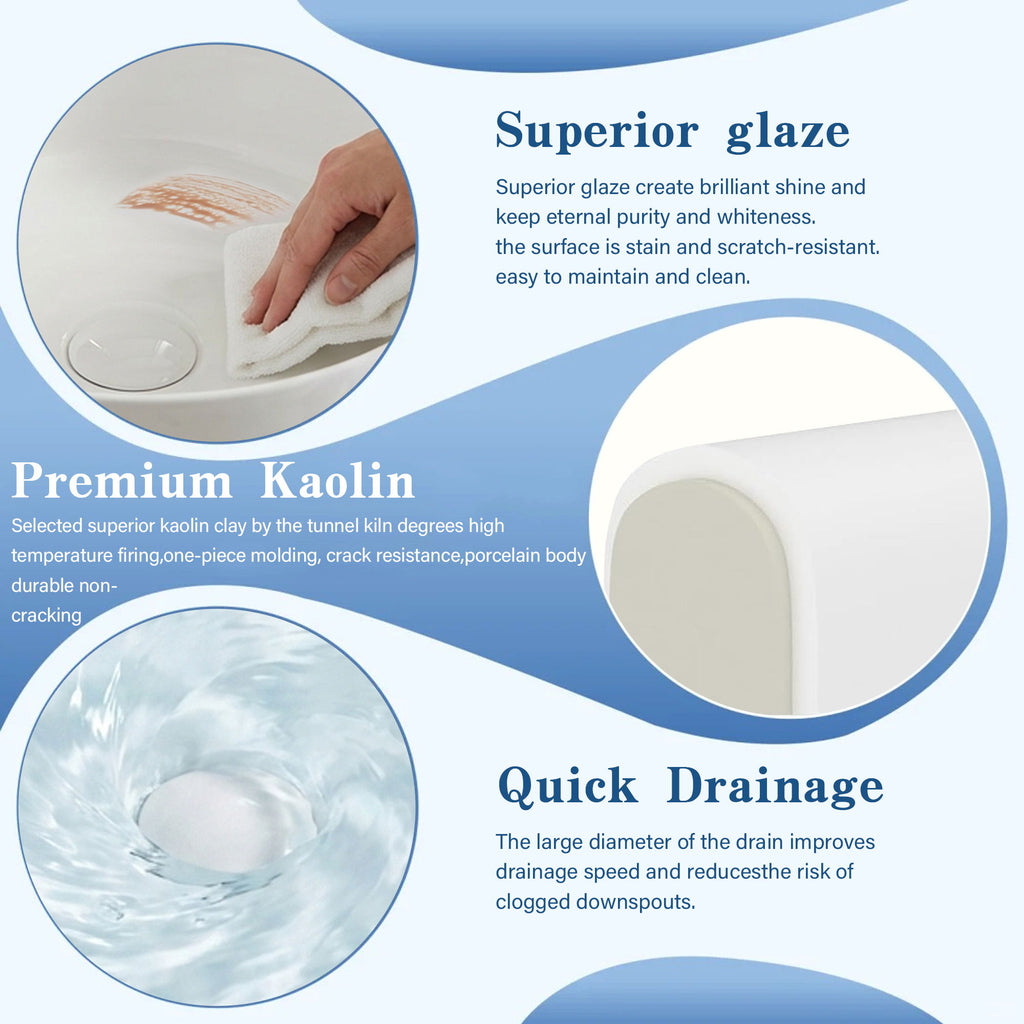 Round Vessel Bathroom Sink Bowl - White