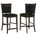 Upholstered Counter Height Stools (Set of 2) - Black / Espresso