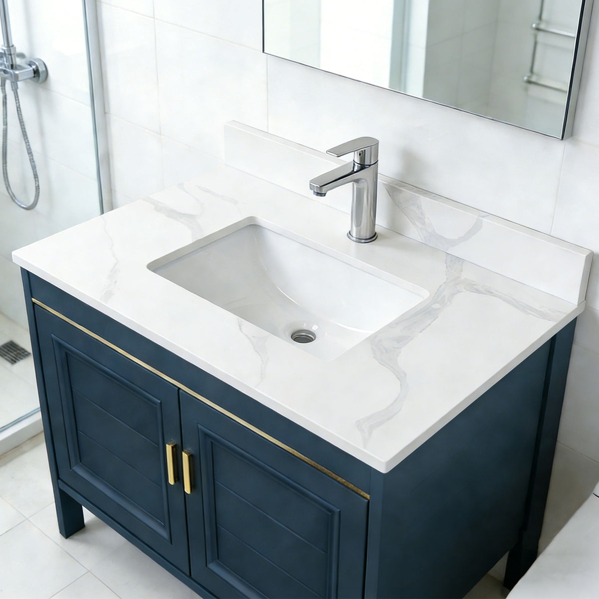 Bathroom Vanity Top With Undermount Single Bowl Sink