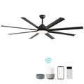 72" Large Design Ceiling Fan With Smart Remote Control, 6 Wind Speed DC Motor For Living Room - Black