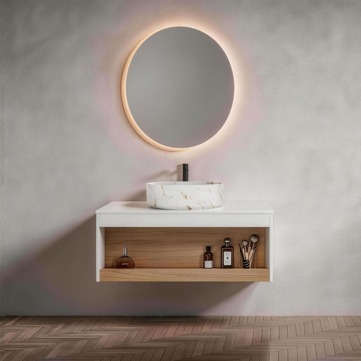 Floating Bathroom Vanity With Vessel Sink