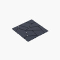 Stone Style Patio Deck Tiles For Porch (Set of 44) - Gray