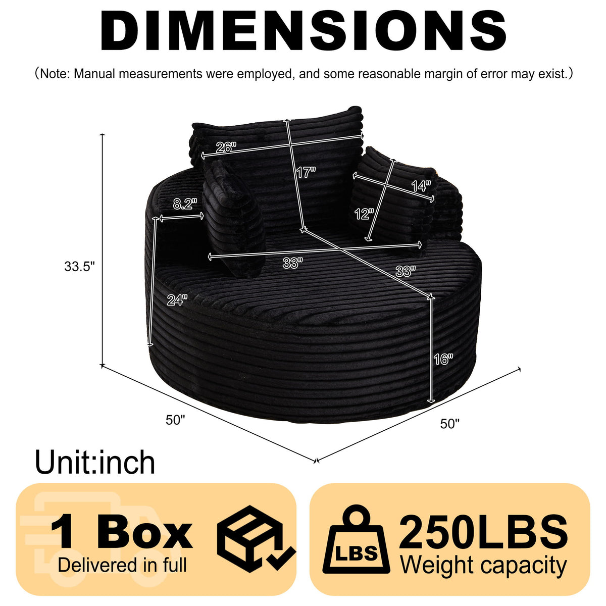 Modern Single Sofa With Backrest Pillow For Living Room