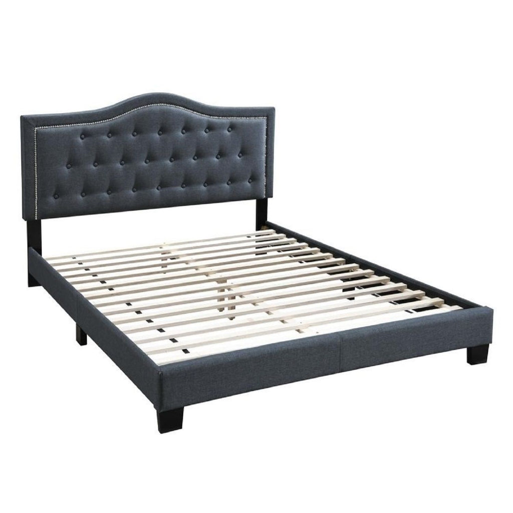 European Style Bed, Button Tufted Headboard