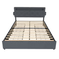 Bed With USB Charging Station, LED Lights, Headboard & Storage Drawers