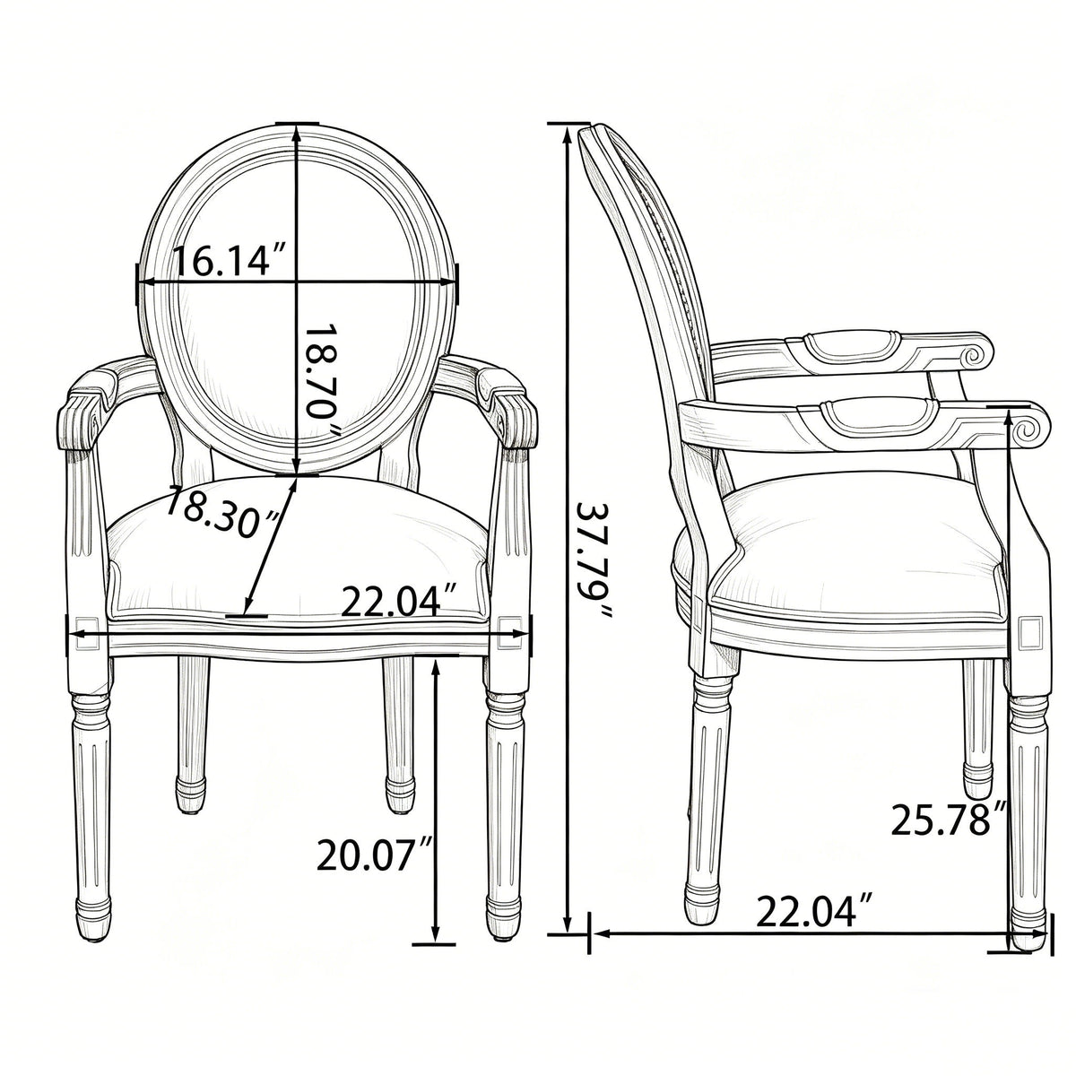 Upholstered Dining Armchair (Set of 2) - Beige