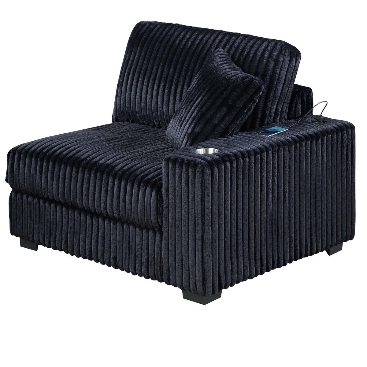 Contemporary Style Chair With Cup Holder Armrest