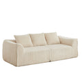 Minimalist 3 Seater Sofa With Curved Lines And Gently Sloped Backrest