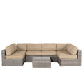 Seating Set With Cushions Handcrafted Wicker Design