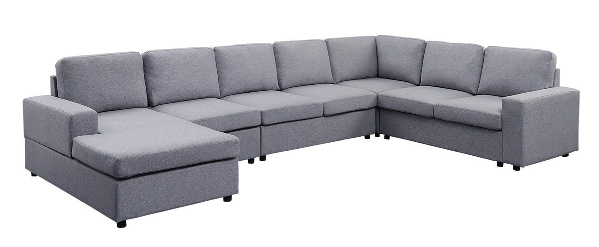 Tifton - 7 Seat Reversible Modular Sectional Sofa Chaise - Light Gray
