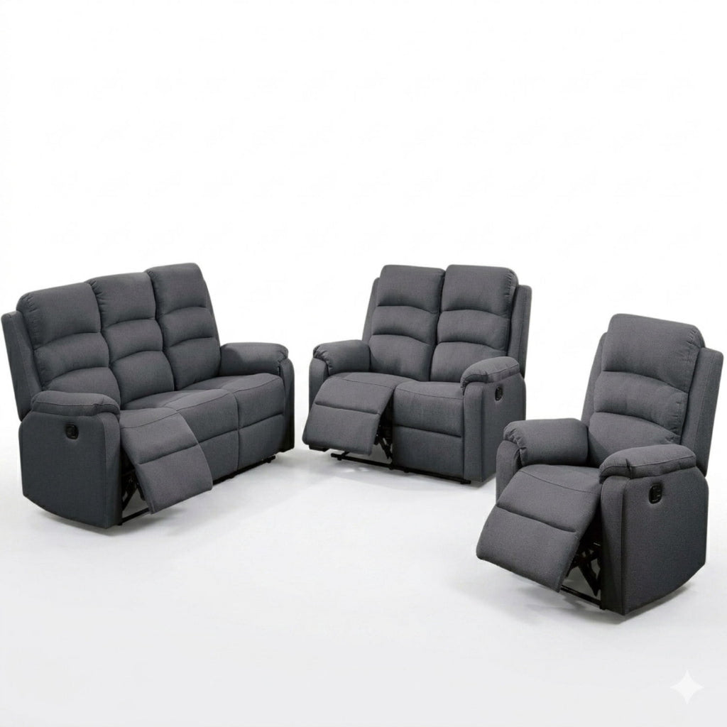 Modern Living Room Set With Manual Recliner