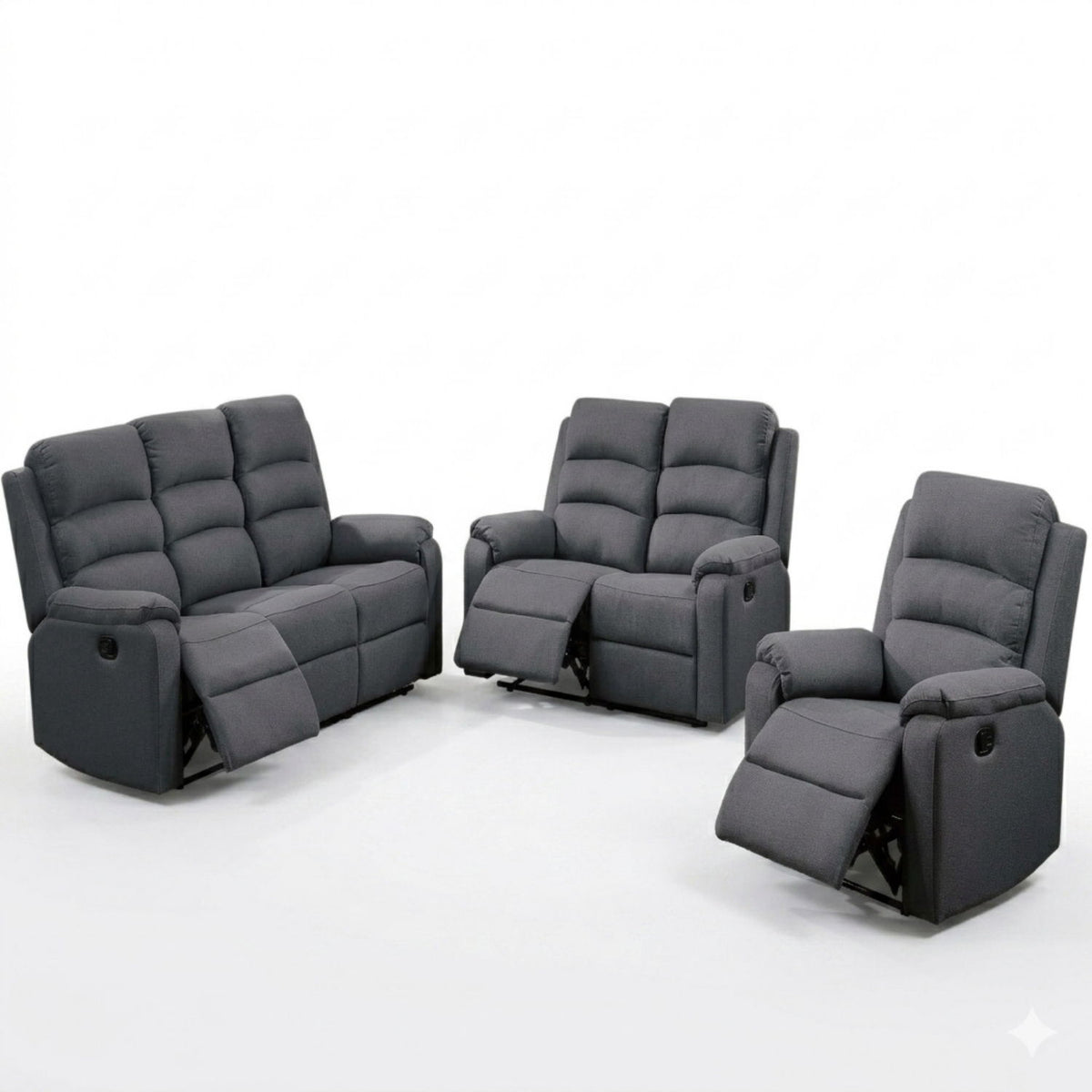 Modern Living Room Set With Manual Recliner