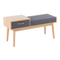 Telephone Contemporary Bench With Pull Out Drawer