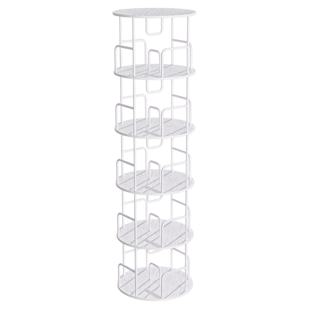 Rotating Bookshelf Tower 5 Tier Spinning 360 Degree Revolving Storage Shelf