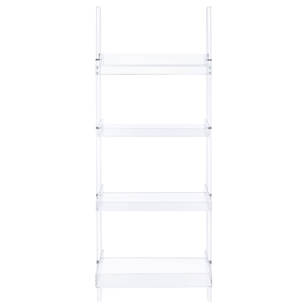 Cimarron - Ladder Bookcase With 4 Shelves - Clear