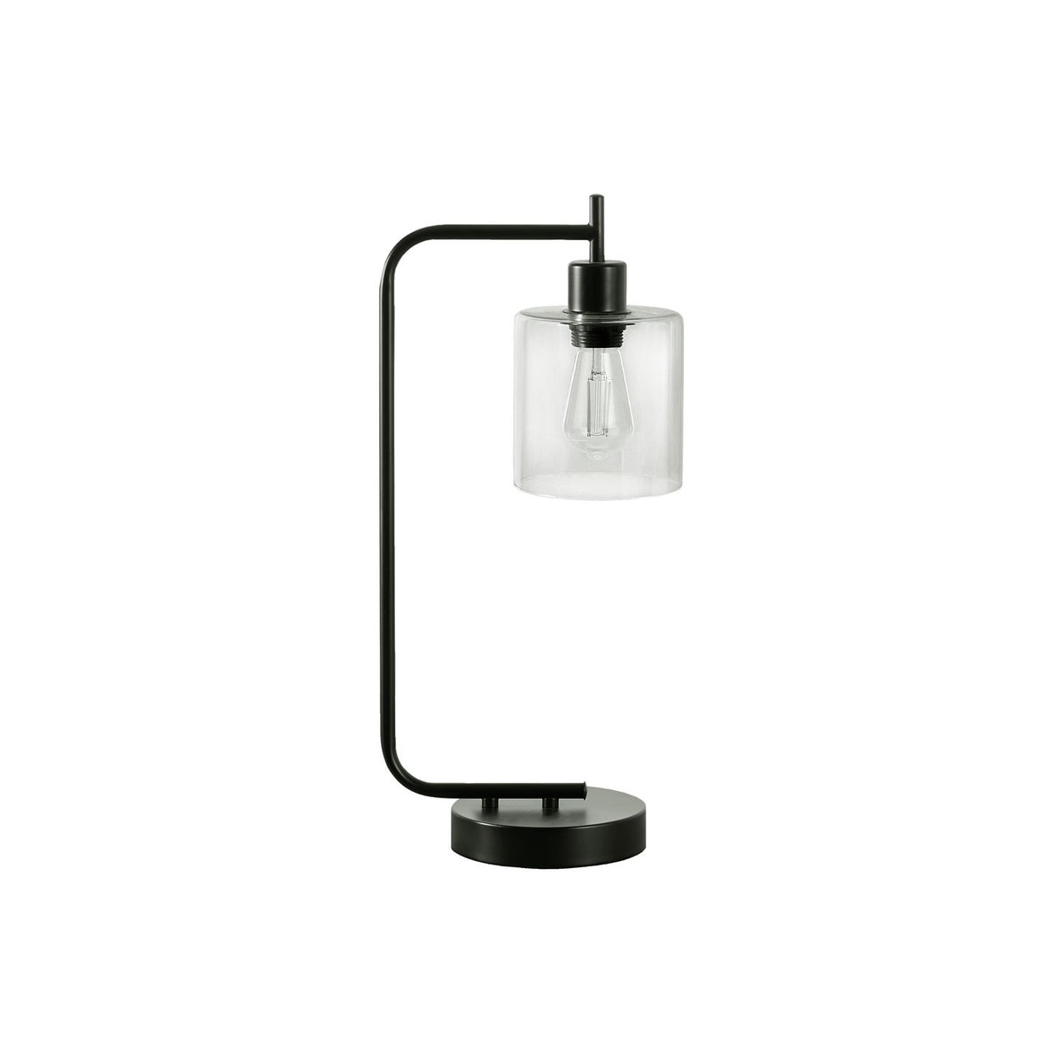 Lighting, Table Lamp, USB Port Included, Glass Shade, Modern - Black