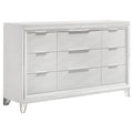 9 Drawer Dresser Cabinet With Picture Framed Fronts - White