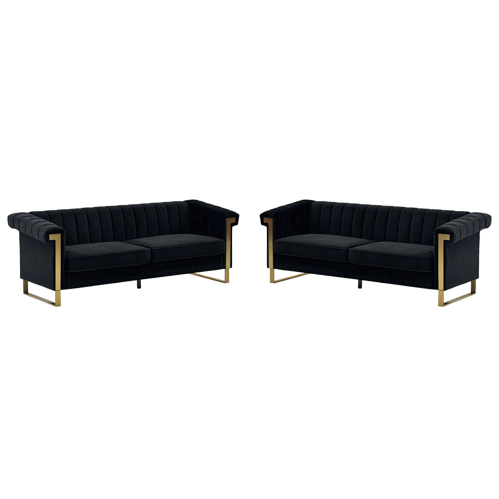 2 Piece Sofa Set With Tufted Back And Deep Seating