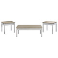 Quintara - 3 Piece Coffee Table Set - Natural / White