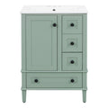 Bathroom Vanity With Integrated Basin, Soft Close Drawers, Door Mounted Double Layer Shelf