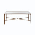 Metal Rectangle Coffee Table With Tempered Glass Top - Bronze