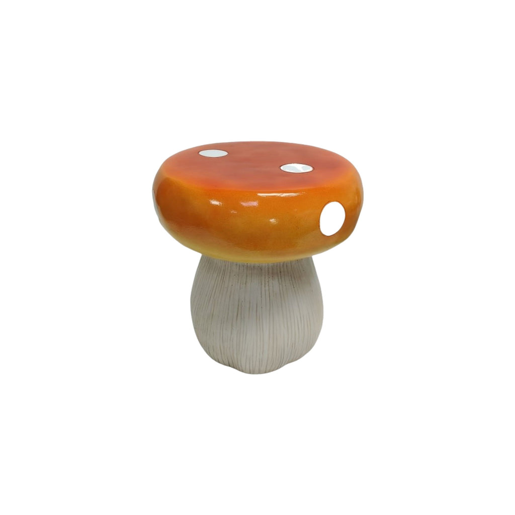 Mushroom Model Statue Stool, Outdoor Garden Stool - Orange